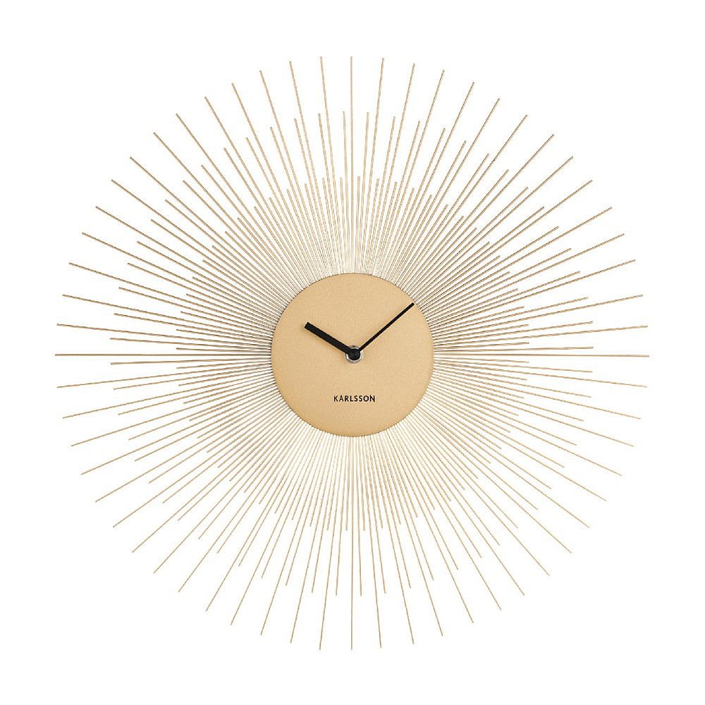 Nástěnné hodiny ve zlaté barvě Karlsson Peony, ø 45 cm