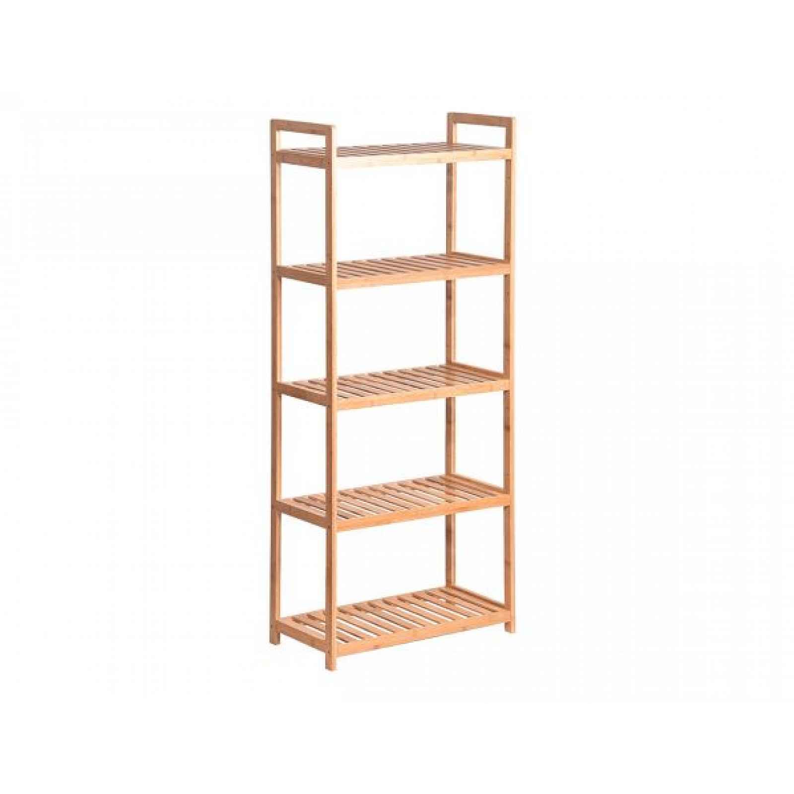 5-policový regál, přírodní bambus, FIORE TYP 3