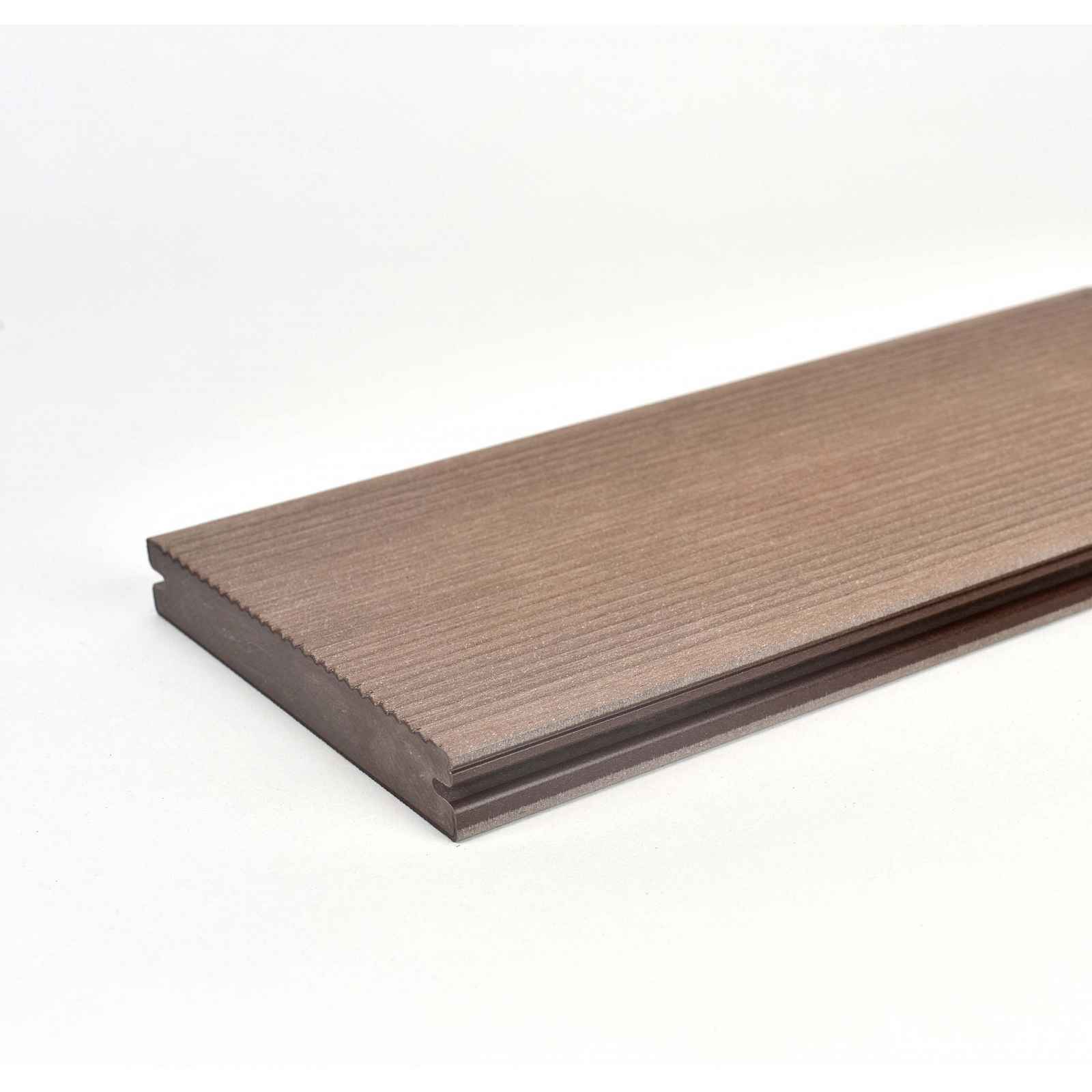 Prkno terasové dřevoplastové Twinson Massive odstín lískový ořech 140x20×6000 mm