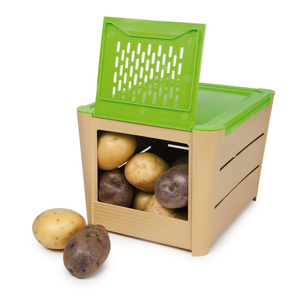 Hnědo-zelený úložný box na brambory Snips Potatoes