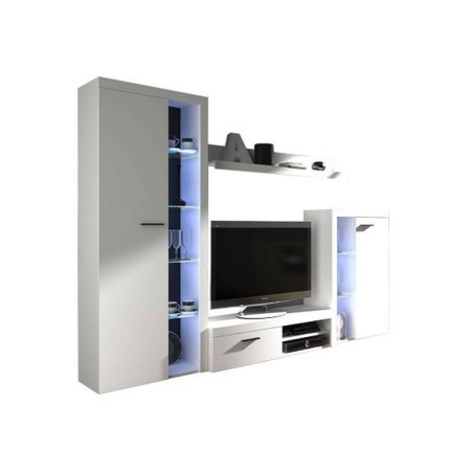 Obývací stěna OLIMP bílá Varianta LED osvětlení