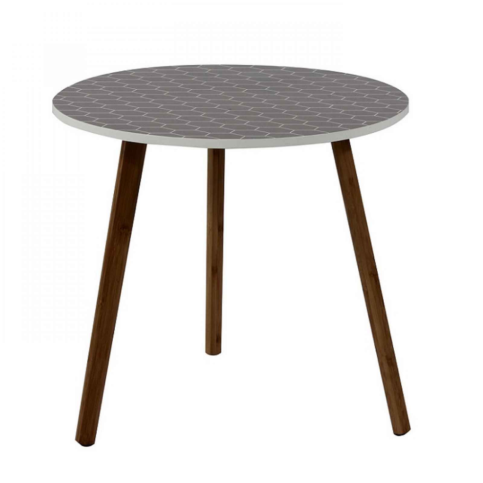 Příruční stolek, šedá/dřevo natural, HANSON