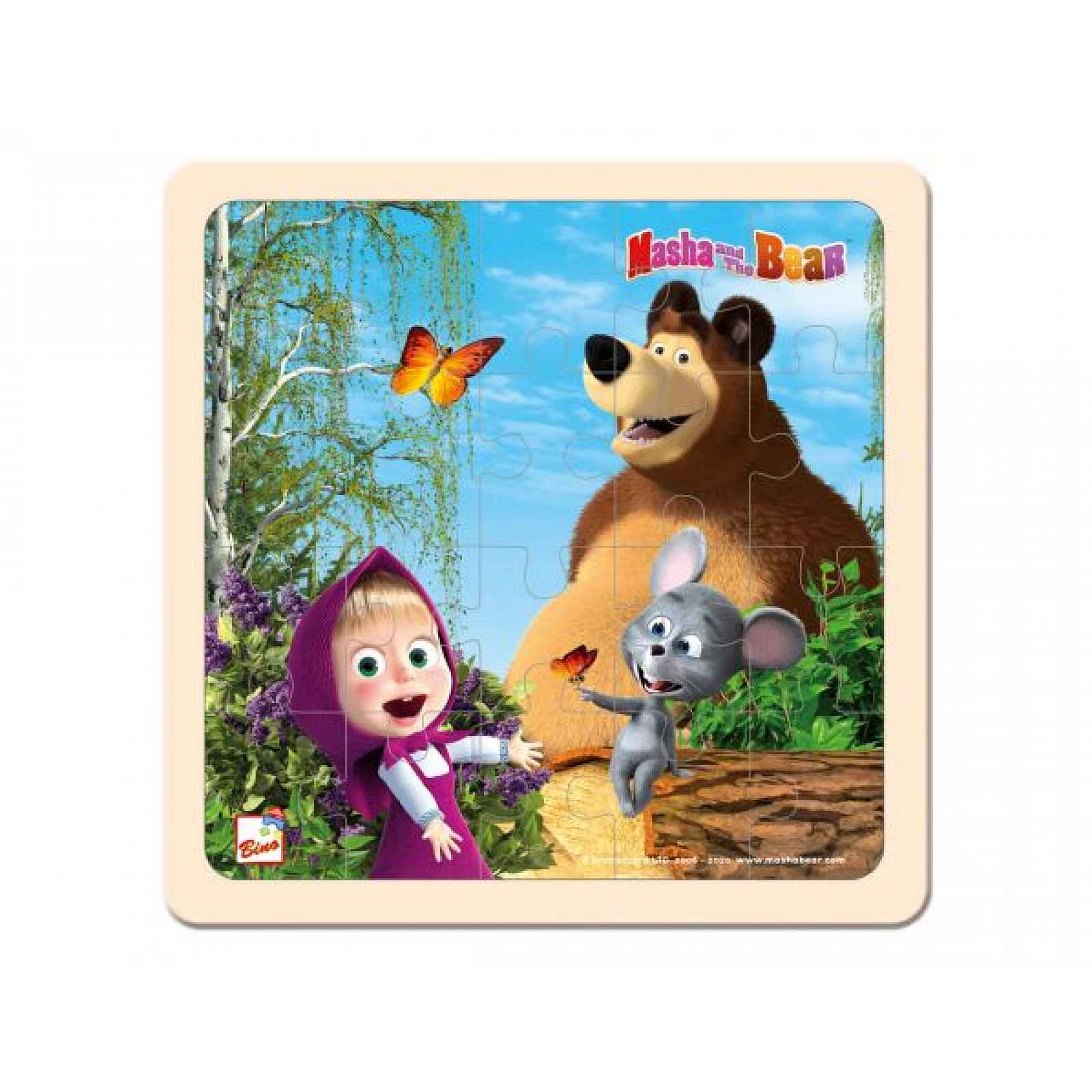 Máša a Medvěd puzzle s myškou 20x20cm