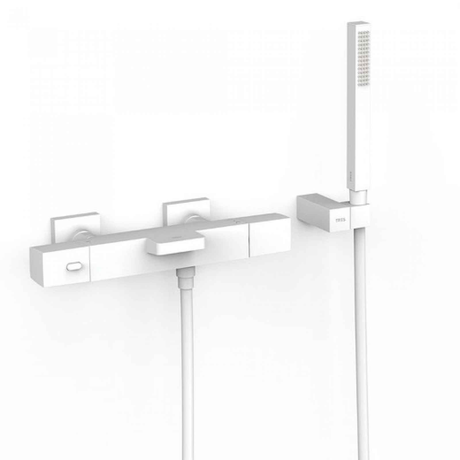 Vanová baterie TRES Over-Wall s vanovým setem 150 mm bílá mat 19017469BM