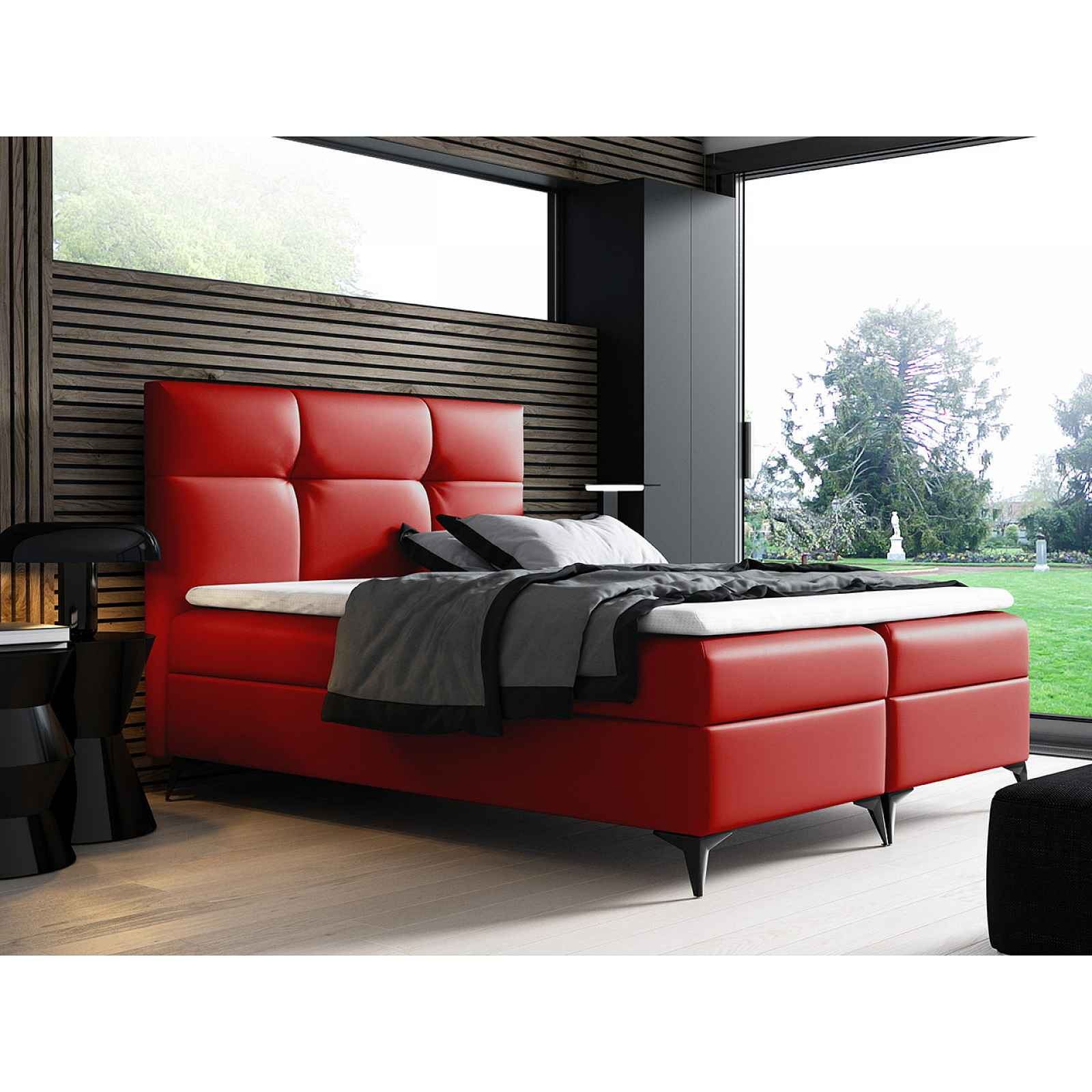 Kontinentální postel Fresina 180x200, červená HELCEL