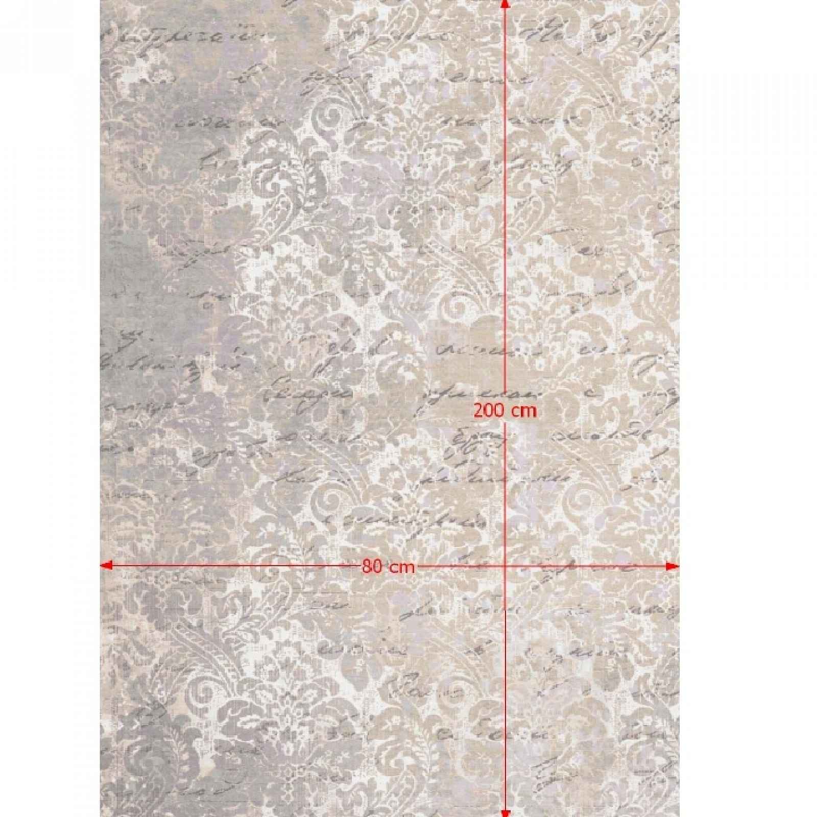 Koberec s třásněmi BALIN béžová / vzor Tempo Kondela 80x200 cm