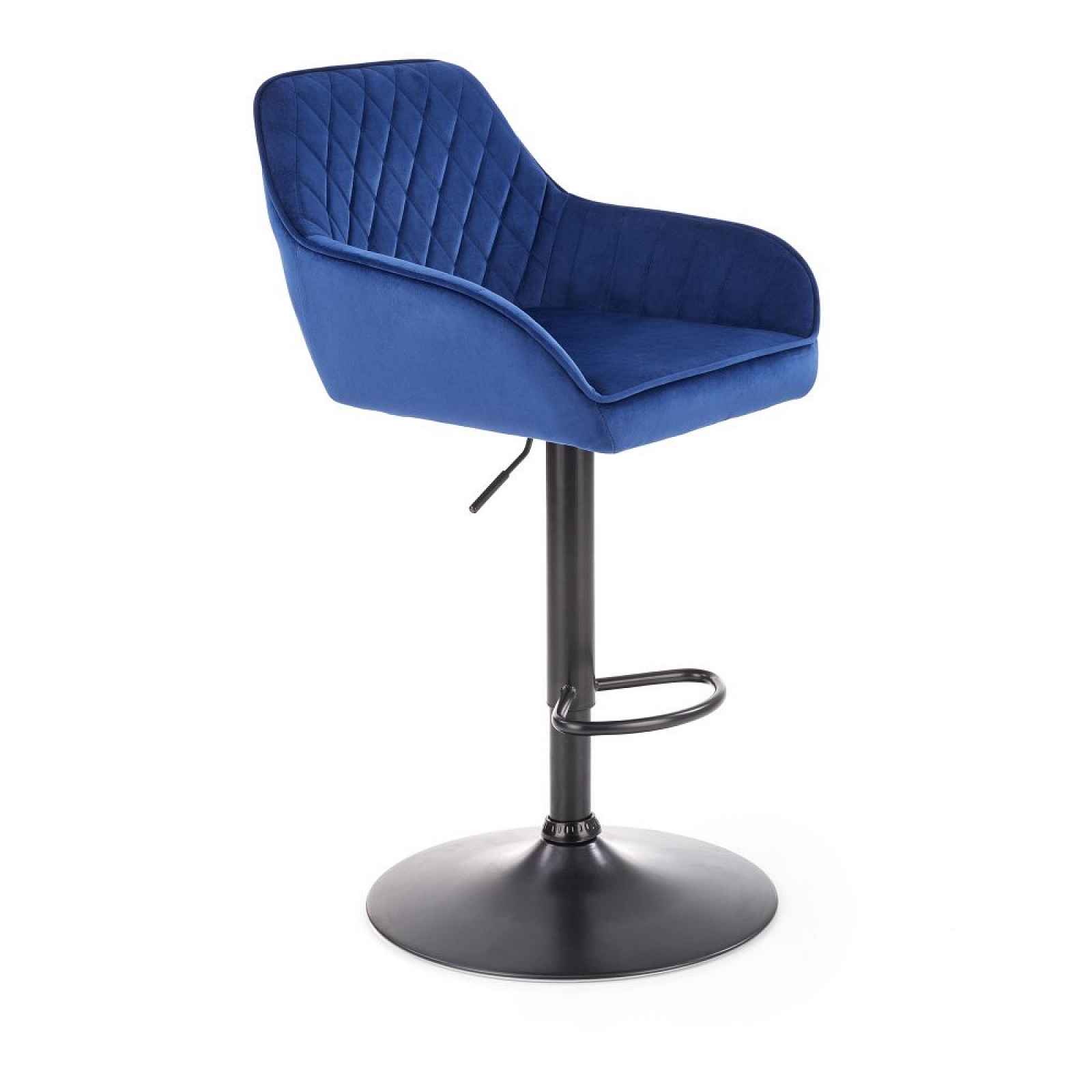 Barová židle samet / kov Halmar Modrá