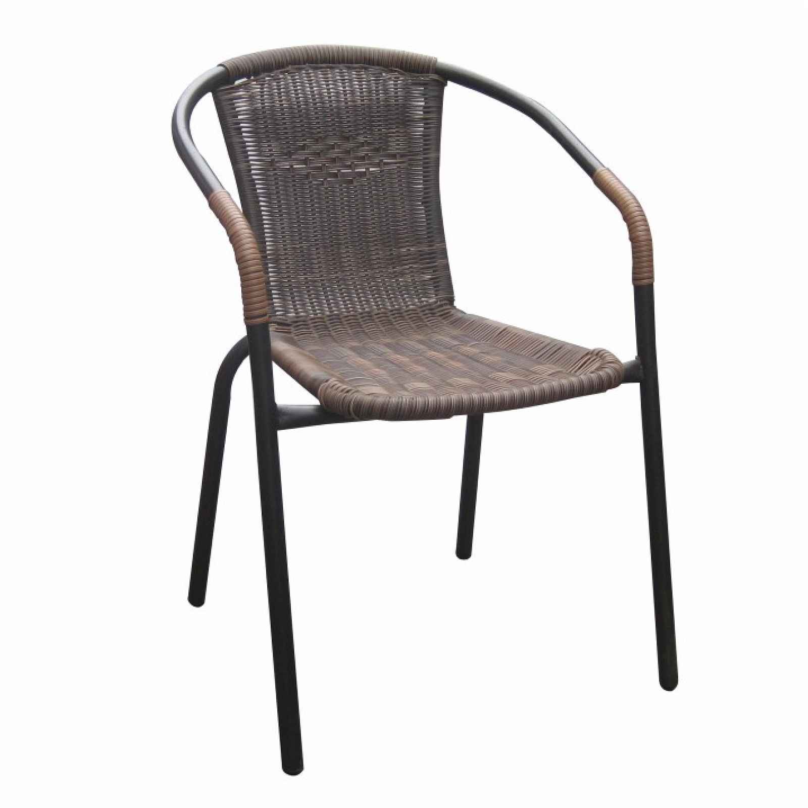 Židle, stohovatelná, hnědá/ černé nohy, DOREN