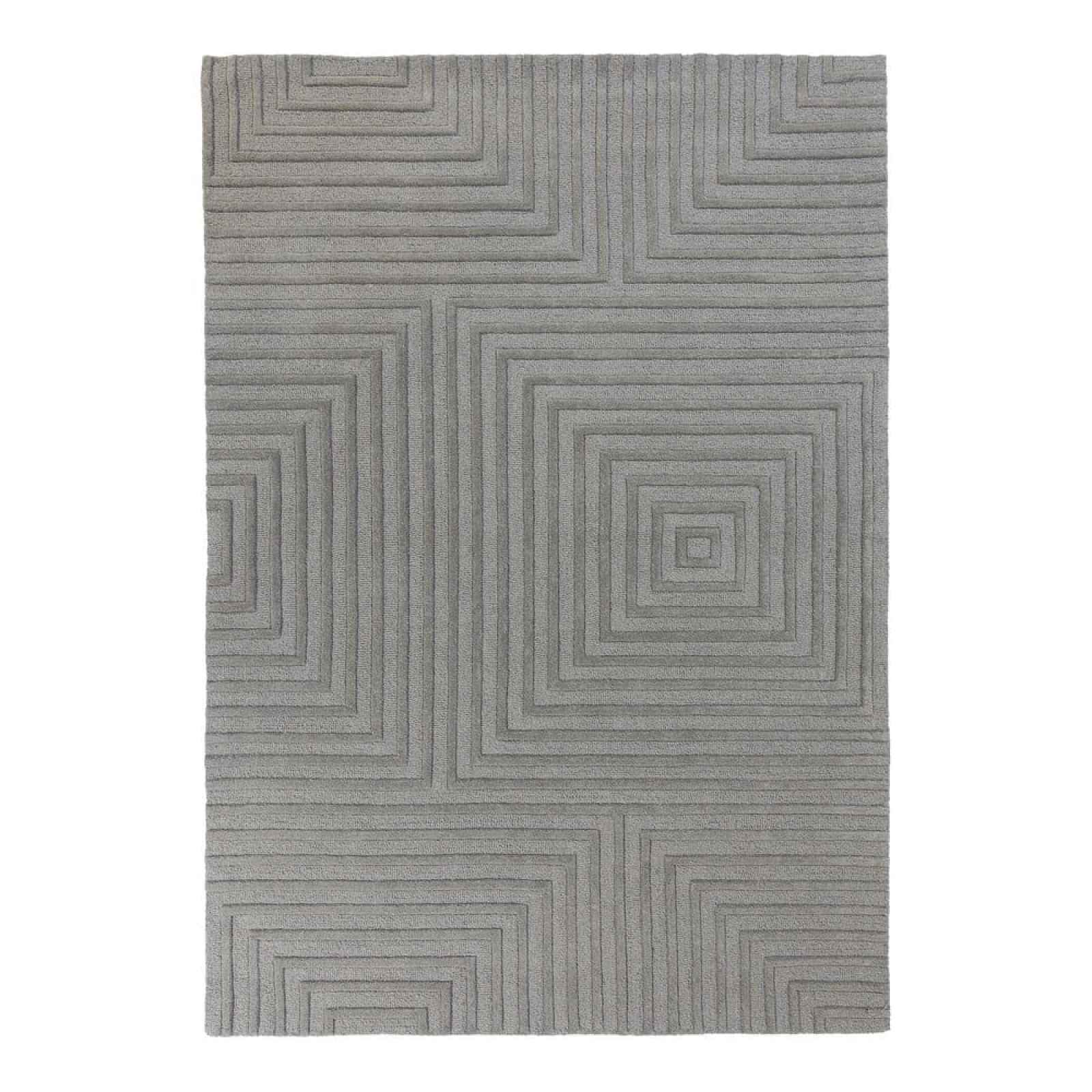 Šedý vlněný koberec Flair Rugs Estela, 120 x 170 cm