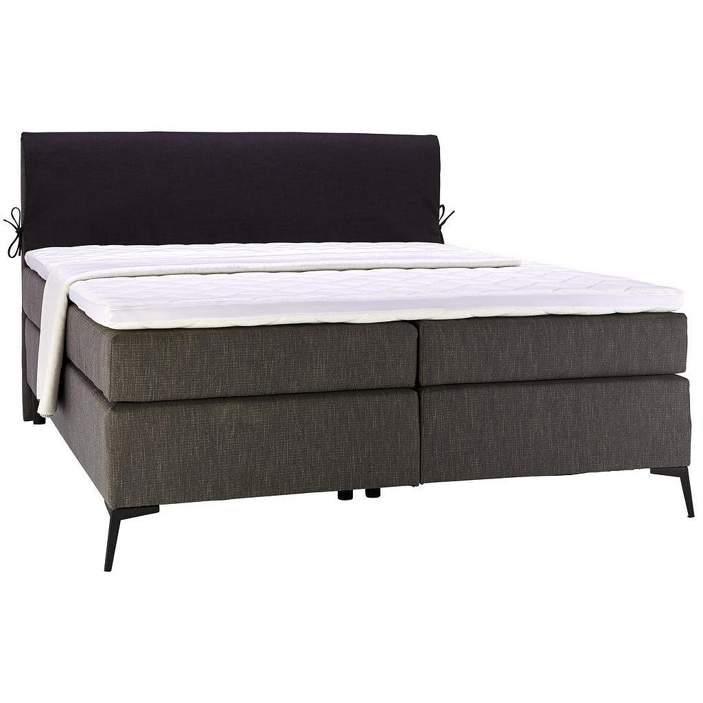 Hom`in Postel Boxspring, 180/200 Cm, Textil, Antracitová, Černá - Postele boxspring - 000298004201