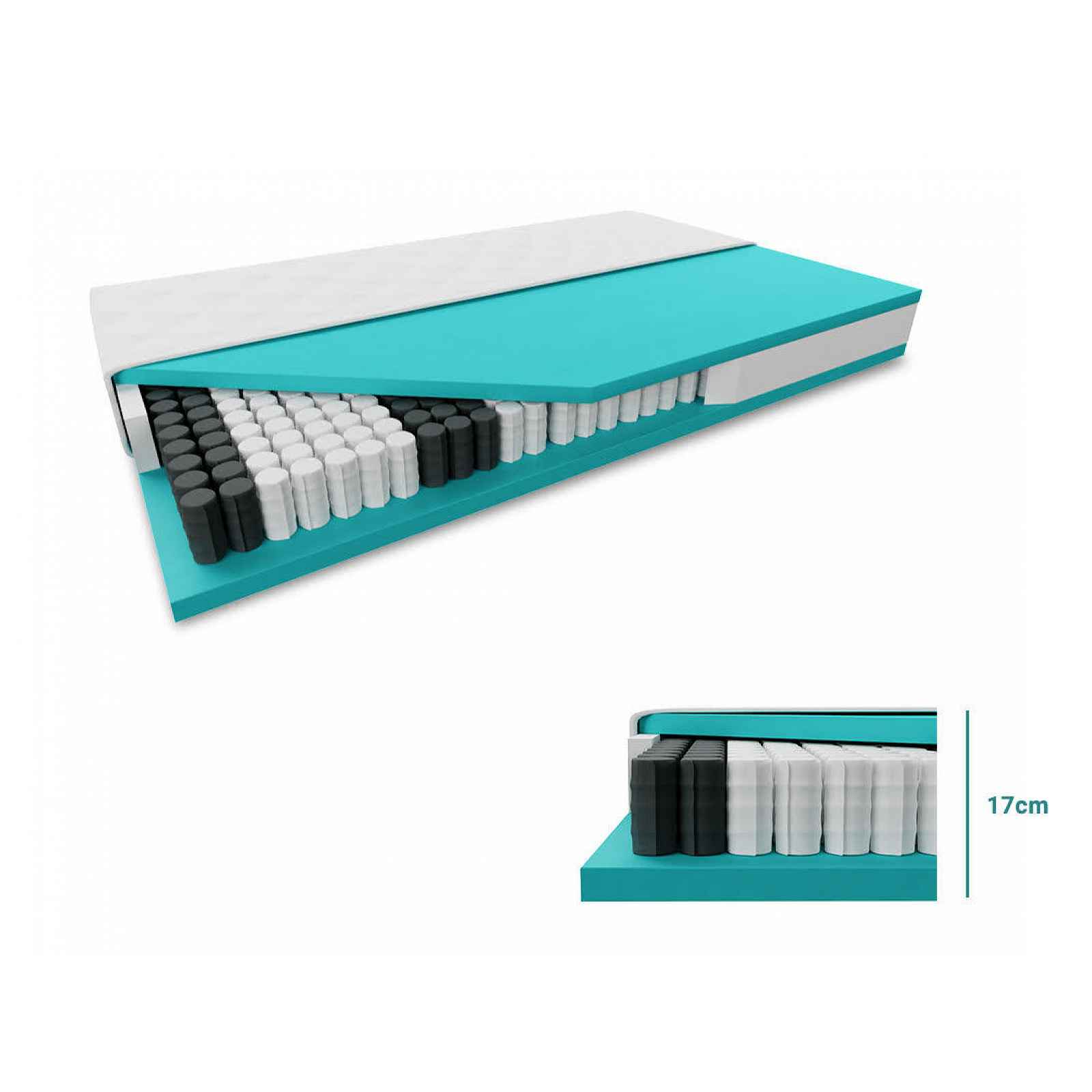 Taštičková matrace SOMNIA 17 cm 180 x 200 cm Ochrana matrace: BEZ chrániče matrace