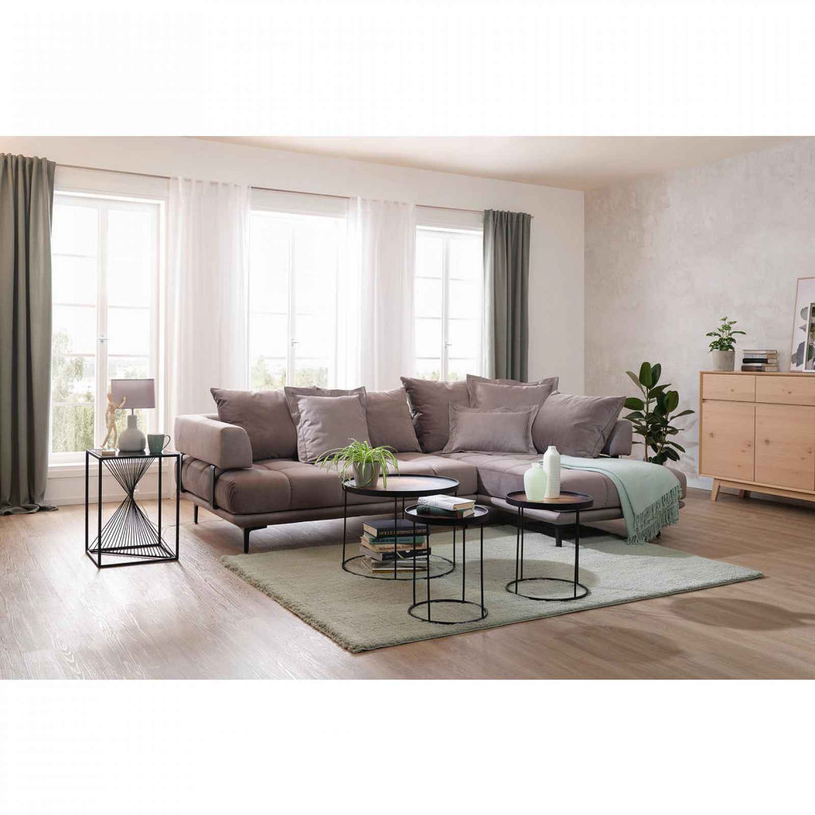 Modern Living Sedací Souprava, Textil, hnědá