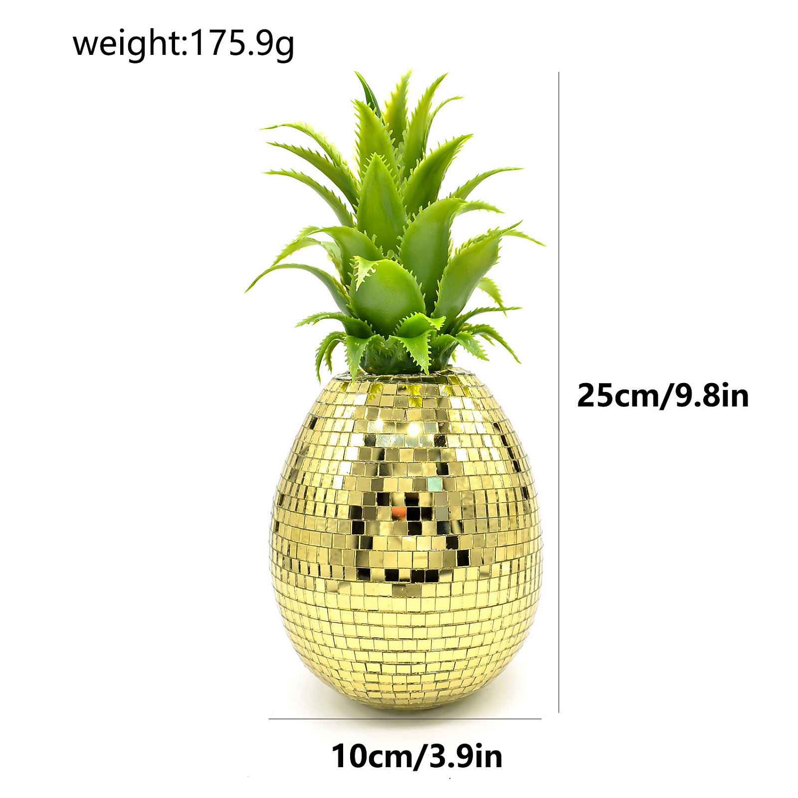 TEMU Vintage Ananas se Zlatým Vrcholem - Pěnový Ananas Ovocná Dekorace Vhodná pro Domácí Dekoraci, pro Párty Dekoraci, pro Středový Dekor Stolu - &