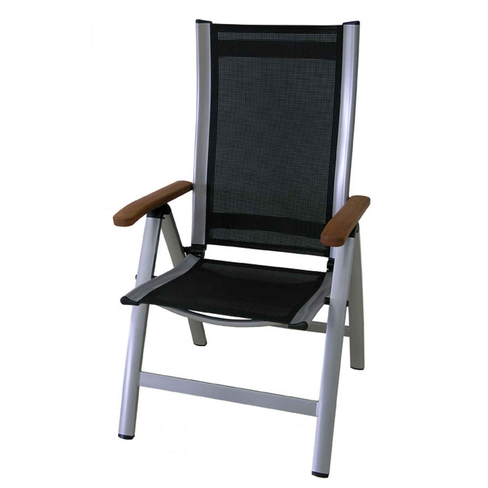 ASS COMFORT poloh. židle - černé + stříbrná Sun garden