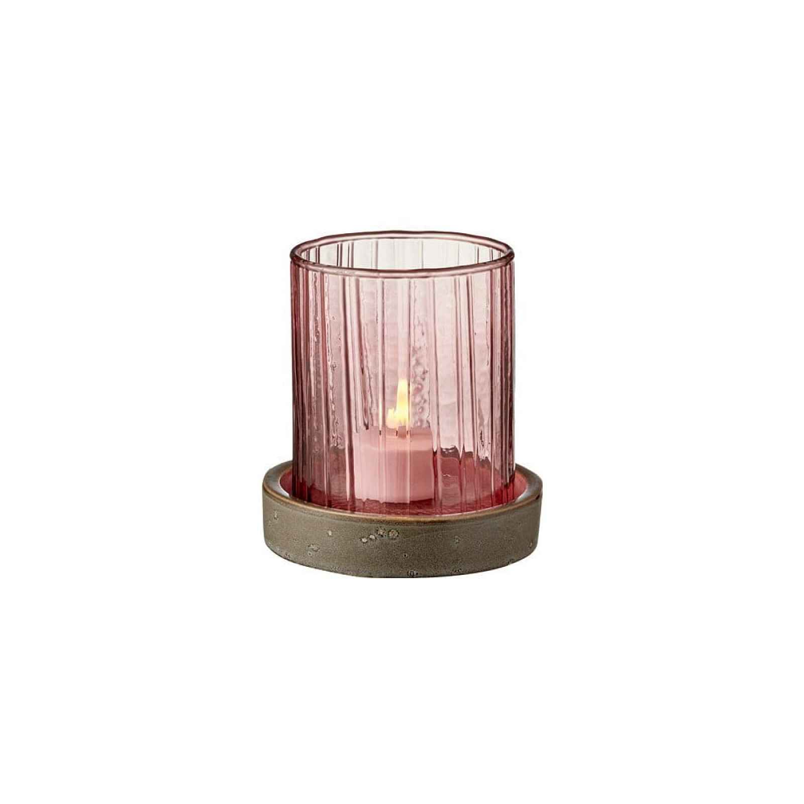 Růžová LED svíčka Bitz Hurricane, výška 11 cm