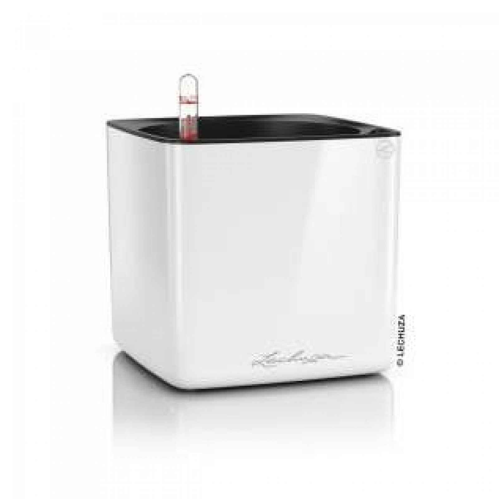 Květináč CUBE Glossy komplet set bílá 17cm