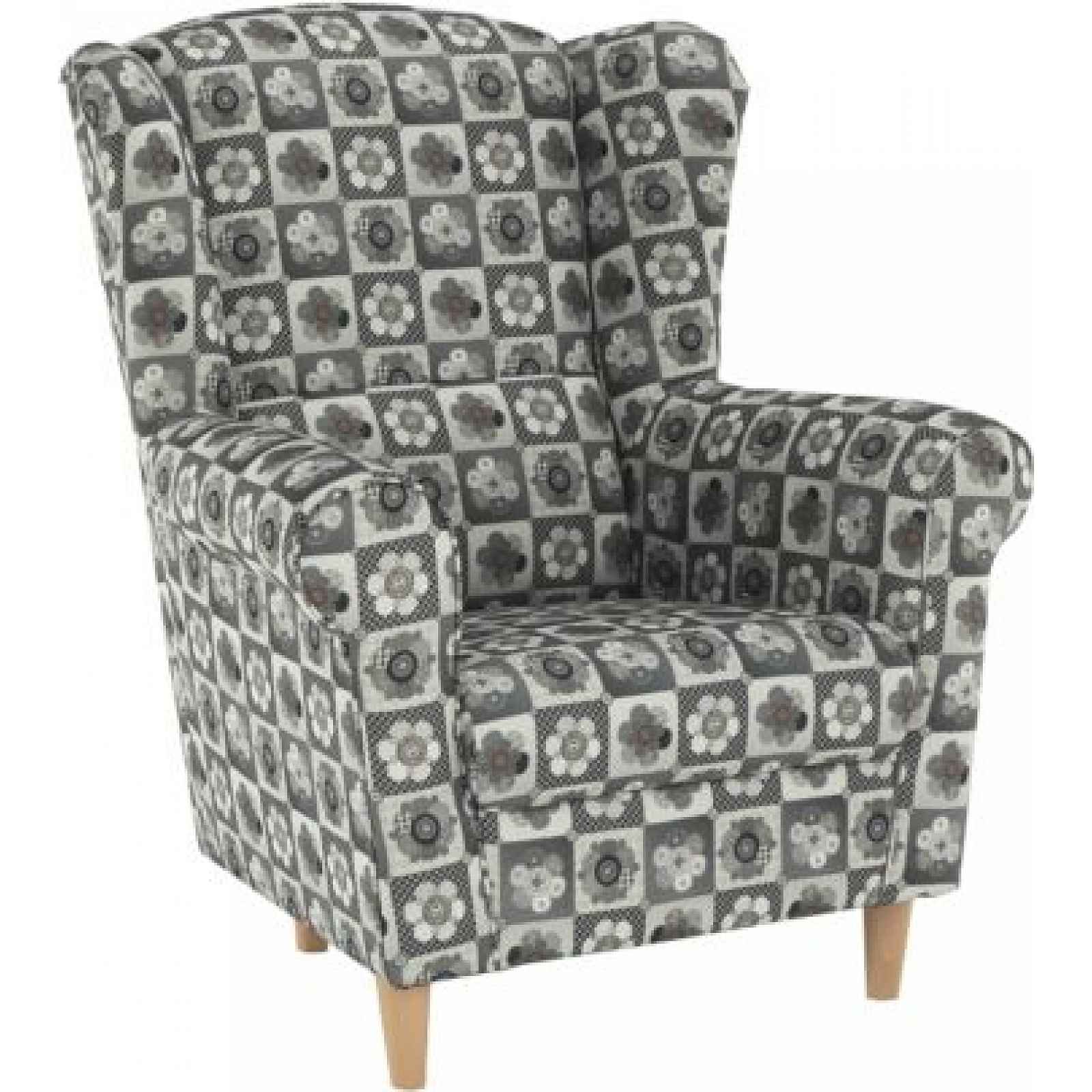 Křeslo Evier, látka patchwork N1