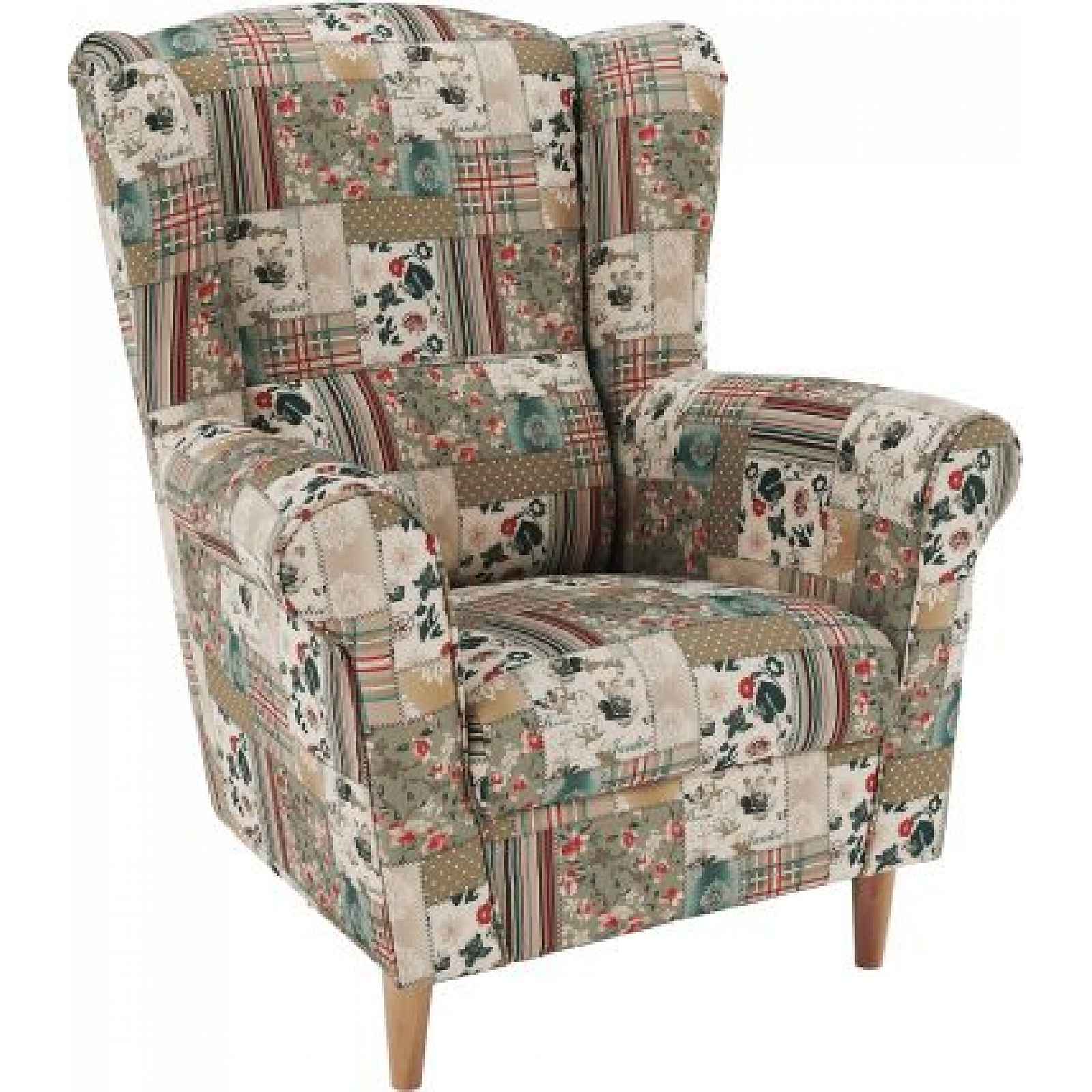 Křeslo Evier, látka patchwork Viorica 1