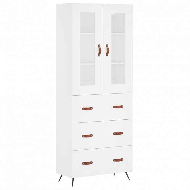 vidaXL Skříň highboard bílá 69,5 x 34 x 180 cm kompozitní dřevo