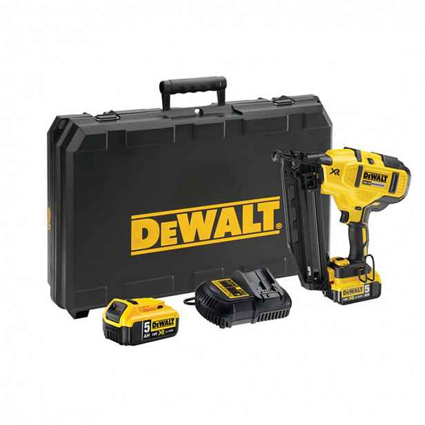 DeWALT - 18V AKU hřebíkovačka 32-63 mm, 2x aku 5,0 Ah XR, nabíječka DCN660P2