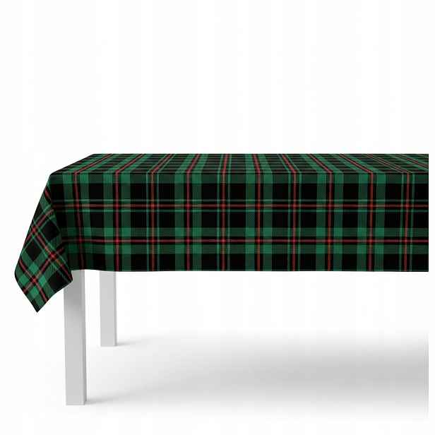 Velurový kostkovaný ubrus 140 x 180 cm velvet velur Krata Zelený ubrus na stůl