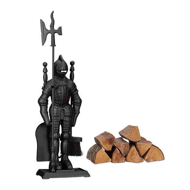 Krbové Nářadí 4 Ks Litinový Rytíř Stojan Černý 72 CM