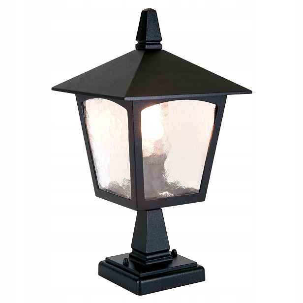 Lampa stojící venkovní zahradní lampa skleněná černá ozdobná Elstead