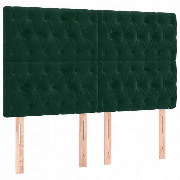 vidaXL Čelo postele tmavě zelené 160x7x118/128 cm sametové