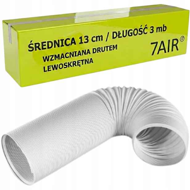 Trubka Pro Přenosnou Klimatizaci Bílá hadička * průměr 13 cm * délka 3 m *