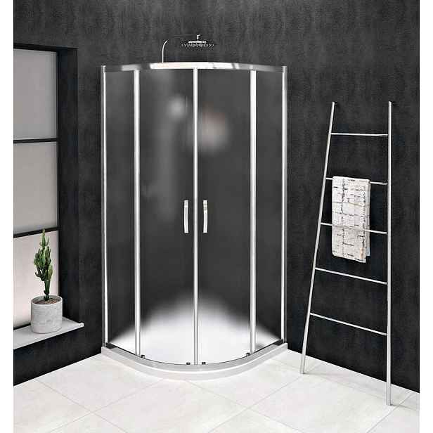 Gelco Sigma - Sprchový kout Simply čtyřdílný 90x90 cm, Coated Glass, lesklý hliník/sklo Brick GS6590