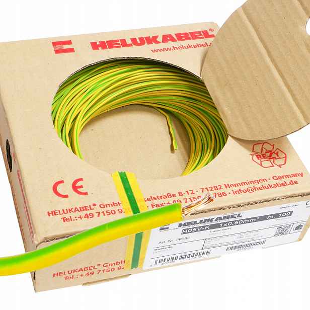 Kabel Lgy 0,5 žlutozelený Helu kabel 500V 100 m