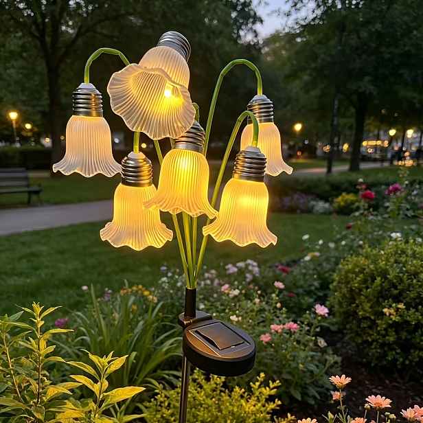 TEMU Solární energie, 6-LED balerínkové sukýnky, dekorativní osvětlení trávníku, zahradní LED krajinná světla, dárek