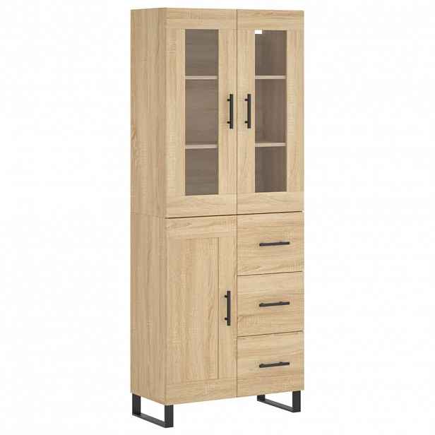 vidaXL Skříň highboard dub sonoma 69,5 x 34 x 180 cm kompozitní dřevo
