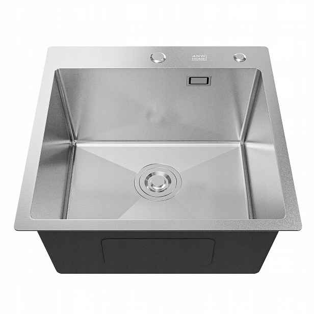 Dřez Ocelové 48X45 CM Inox Jednokomorové Hloubka 21 CM