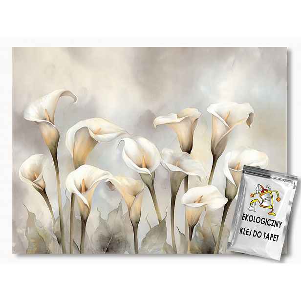 Fototapeta Flizelina Květy Bílé Lilie Kalie Béžová Bílá Boho 208x146 130g