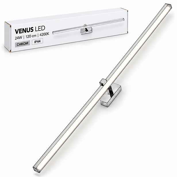Lampa nad zrcadlo Venus 24W 120 cm chromová Led neutrální 4200K IP44 1640lm