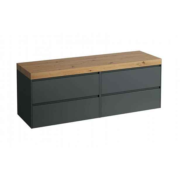 Laufen Lani - Umyvadlová skříňka, 157x50x58 cm, 4 zásuvky, šedá/dub H4065901122661