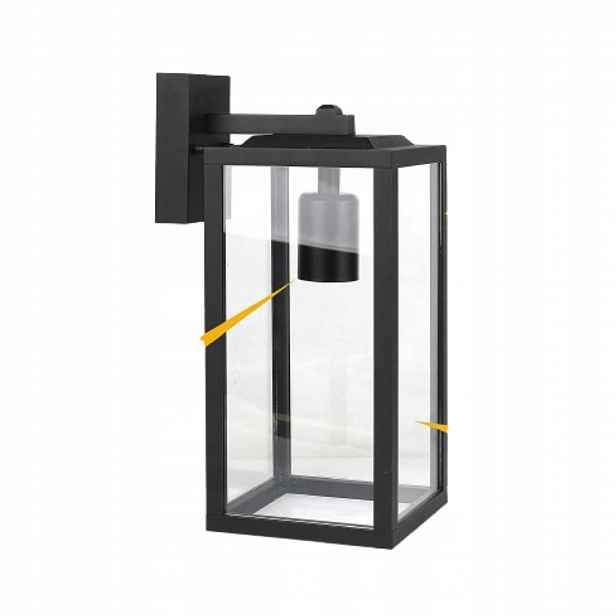 Venkovní nástěnná lampa bez senzoru soumraku Nástěnné svítidlo Černá 60W