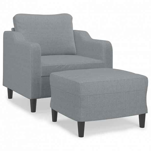 vidaXL Křeslo s podnožkou světle šedé 60 cm textil