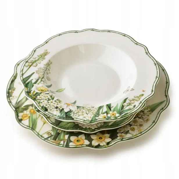 Jídelní sada servis 18 dílů lea elegantní porcelán k narozeninám květiny