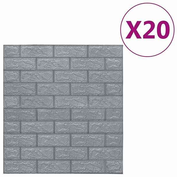 vidaXL 3D tapeta cihly samolepící 20 ks antracitová