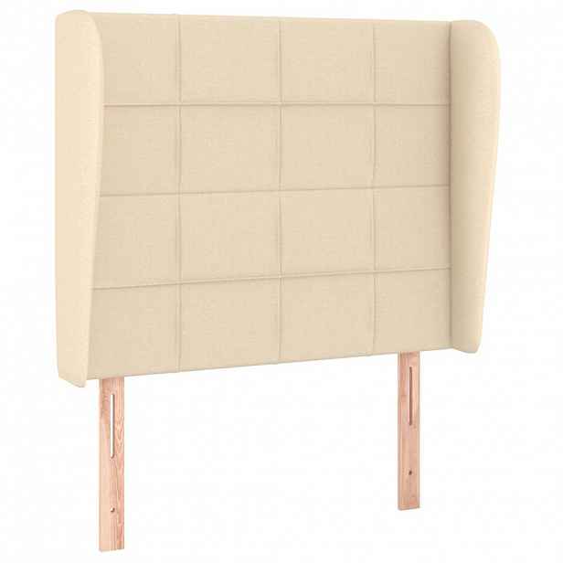 vidaXL Čelo postele typu ušák krémové 83 x 23 x 118/128 cm textil