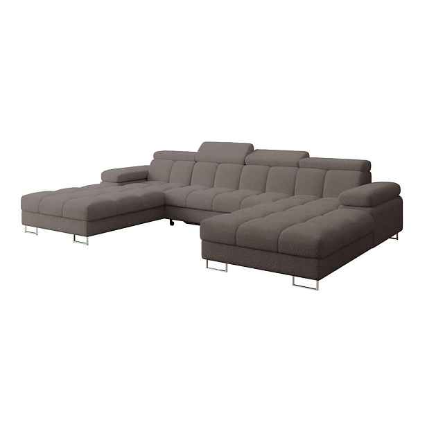 ALTDECOR SEDACÍ SOUPRAVA s funkcí spaní a úložným prostorem COMA U2 345x203x79 hnědá buklé