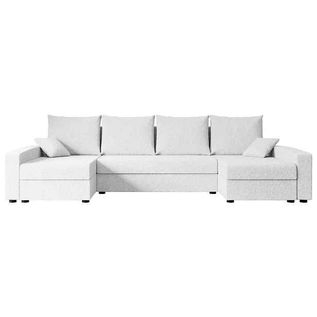 ALTDECOR SEDACÍ SOUPRAVA ve tvaru U s funkcí spaní a úložným prostorem ALESIA-U 301x140x90 Bílá Buklé