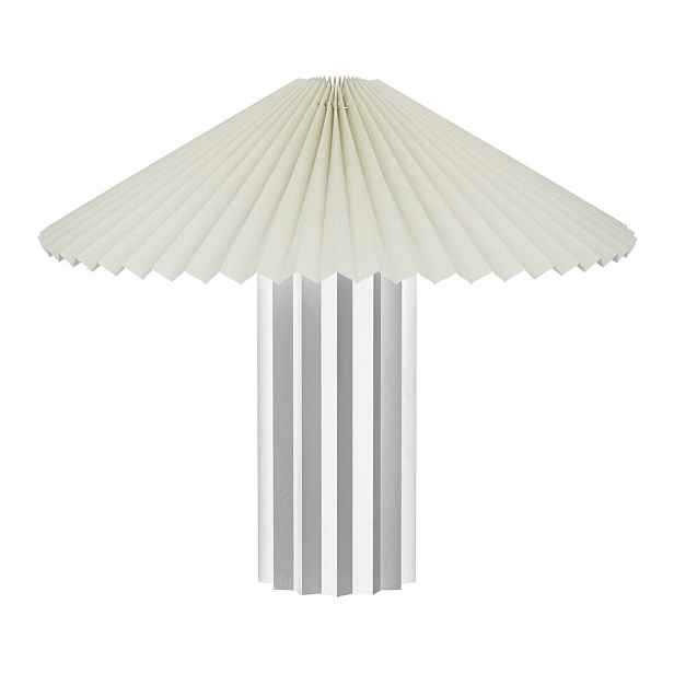 Bílá/ve stříbrné barvě stmívatelná stolní lampa s textilním stínidlem (výška 36 cm) Taite – Blomus