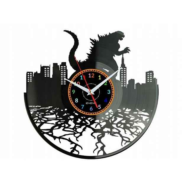 Godzilla Nástěnné hodiny Vinylová deska Moderní dekorativní jako Dárek