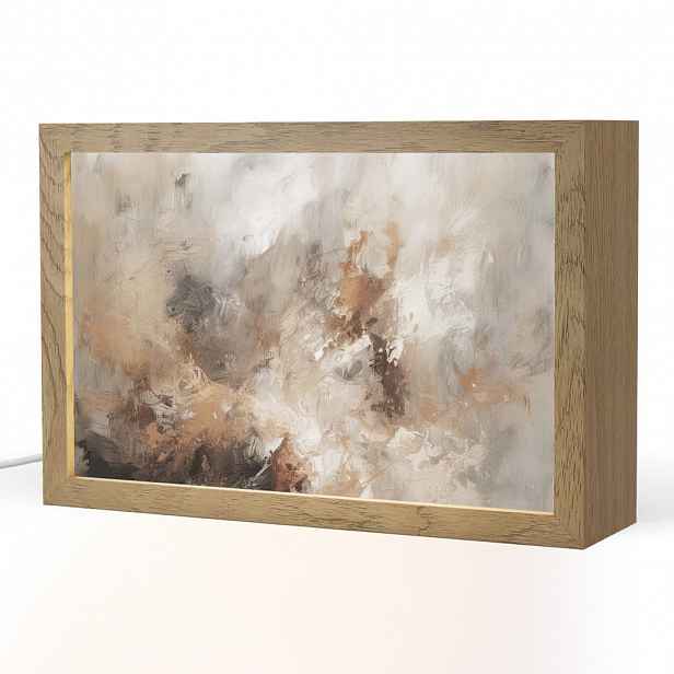 OnlyWow STOLNÍ LAMPA Barva - abstraktní - béžová - umění 30x20 cm