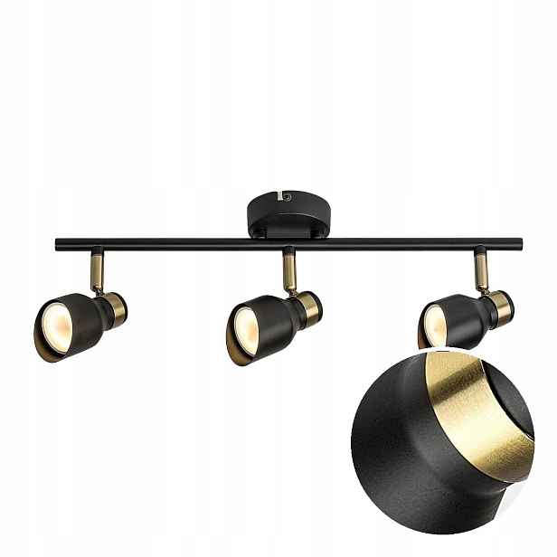 Reflektorová lampa Spot Led GU10 3x25W Zlatá Černá Lilou Moderní Rabalux