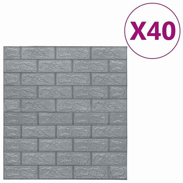 vidaXL 3D tapeta cihly samolepící 40 ks antracitová