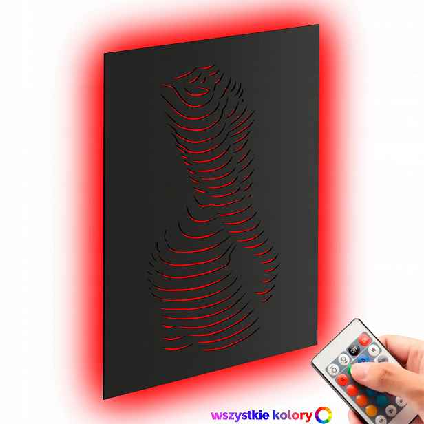 Dřevěný obraz 3D panel Dívka ve stylu loftu Nástěnná Noční Lampa Led